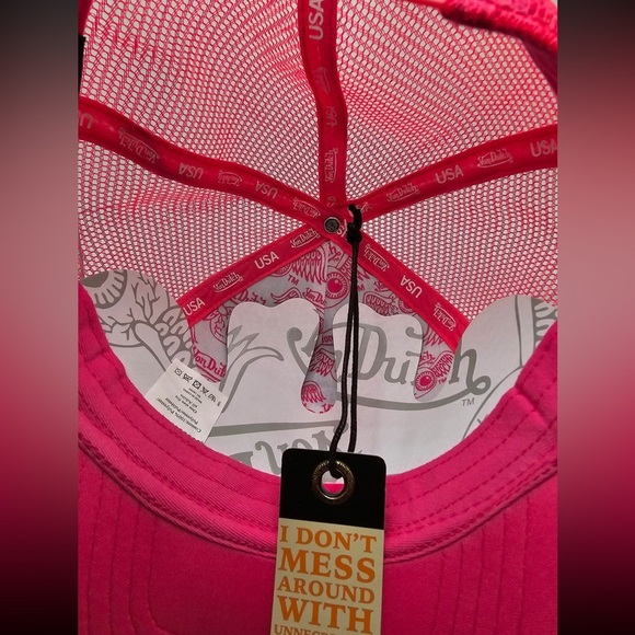 Von Dutch Hot Pink Flying Eyeball Wordmark Cap/ Trucker Hat | Limited | NEW/NWT! main image 5